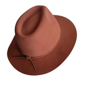 Brixton Hat Wesley Fedora Medium 100% Wool Felt Caramel New With Tags Unisex